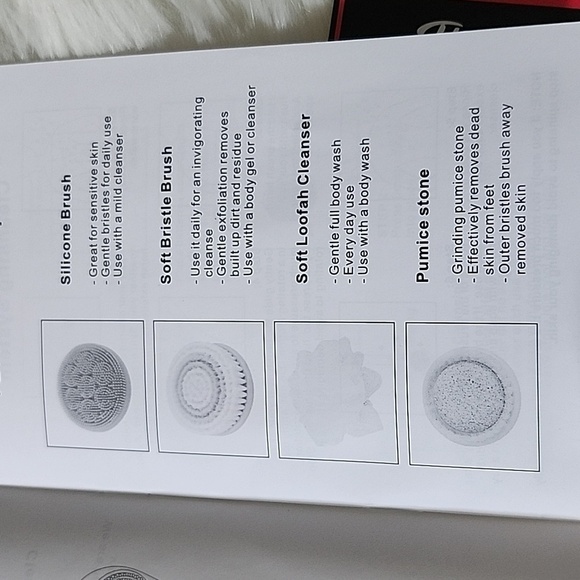 Blushly Cleansing and Exfoliating Body Brush with 4 Brush Heads NIB - Picture 5 of 7